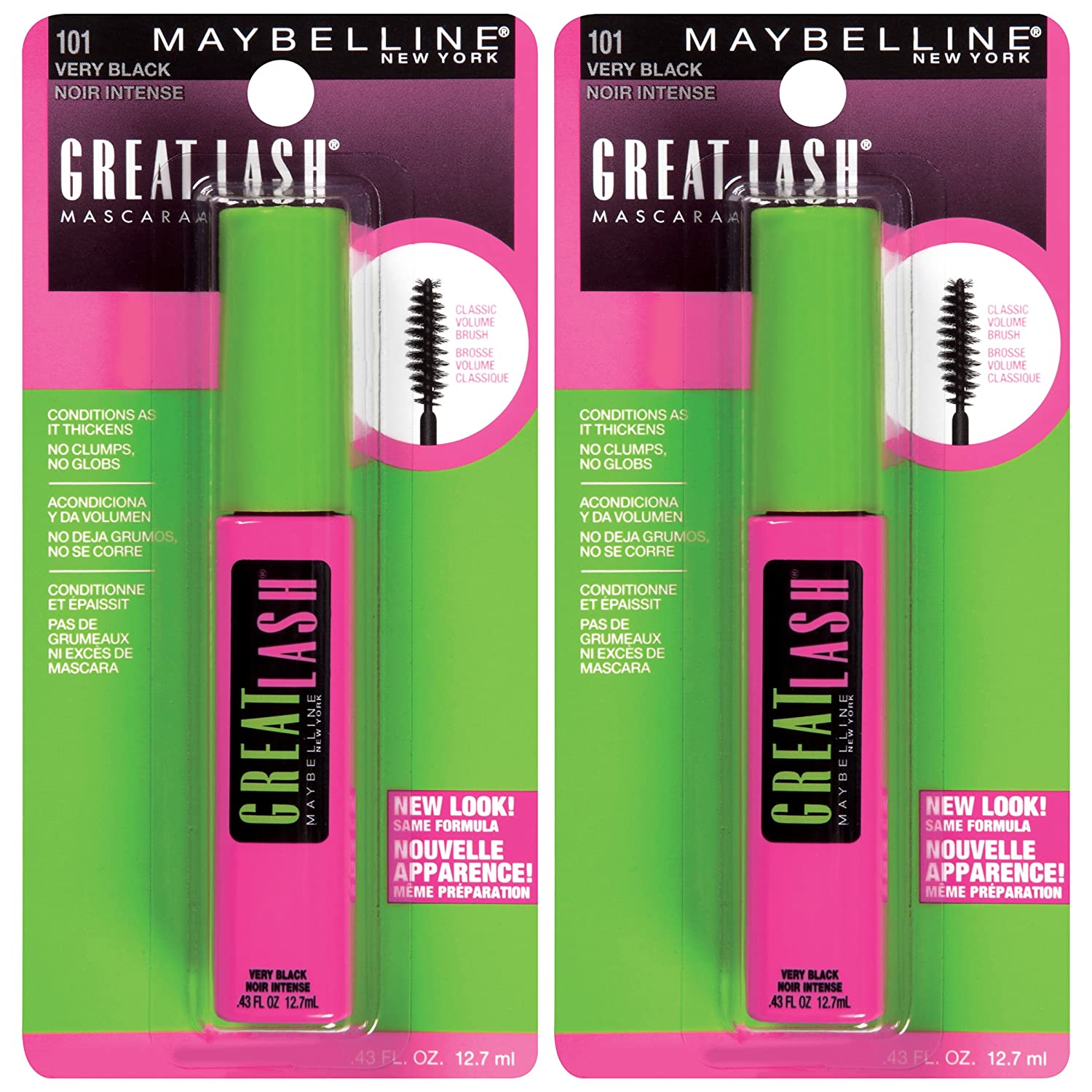 230816055627487_1 Maybelline Great Lash Washable Mascara Makeup, Volumizing Lash-Doubling Formula That Conditions As It Thickens, Very Black, 2 Count - Image 1